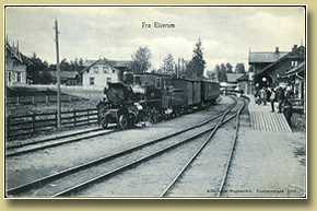 postkort Elverum jernbanestasjon