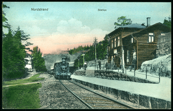 postkort med jernbanemotiv