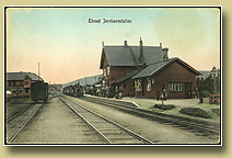 gammlet postkort som viser Tønset / Tynset jernbanestasjon