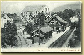 gammelt jernbanepostkort hop stasjon