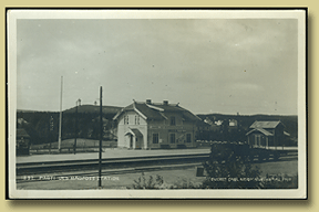 jernbanepostkort raufoss stasjon