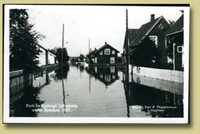 postkort flom i lillestrøm 1927