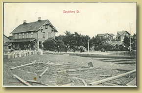 jernbanepostkort spydeberg stasjon