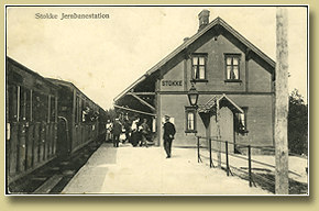 jernbanepostkort stokke stasjon
