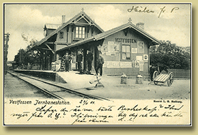 jernbanepostkort vestfossen stasjon